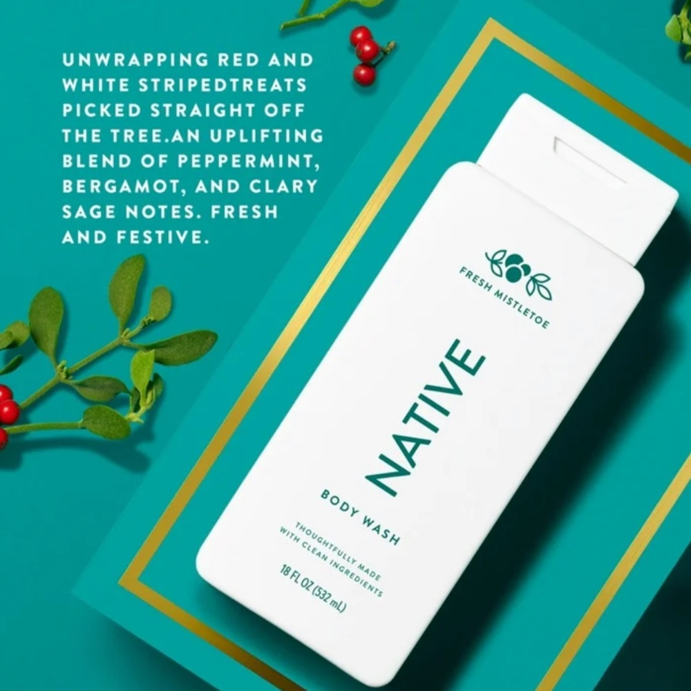 Native Fresh Mistletoe 18 oz body wash NEW
